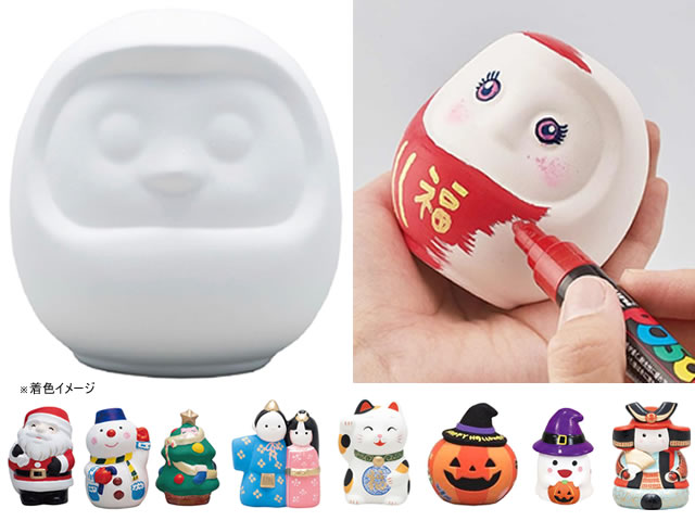 らくがき　陶器貯金箱