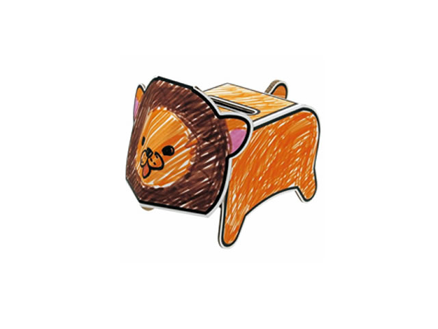 どうぶつ　ぬりえ貯金箱