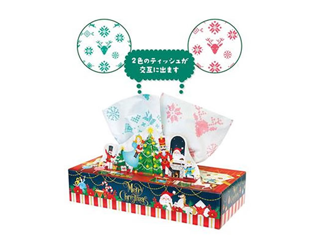 クリスマスBOXティッシュ120W